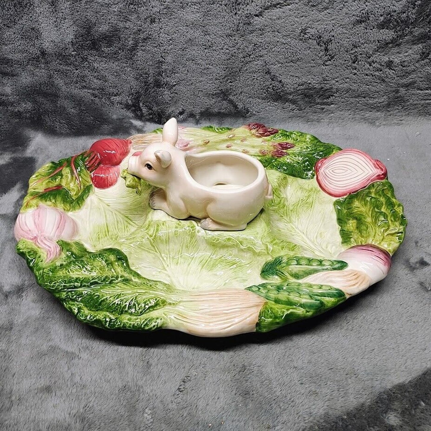 NEW Fitz & Floyd French Market Sectioned Server Large Platter Tray w/ Pig