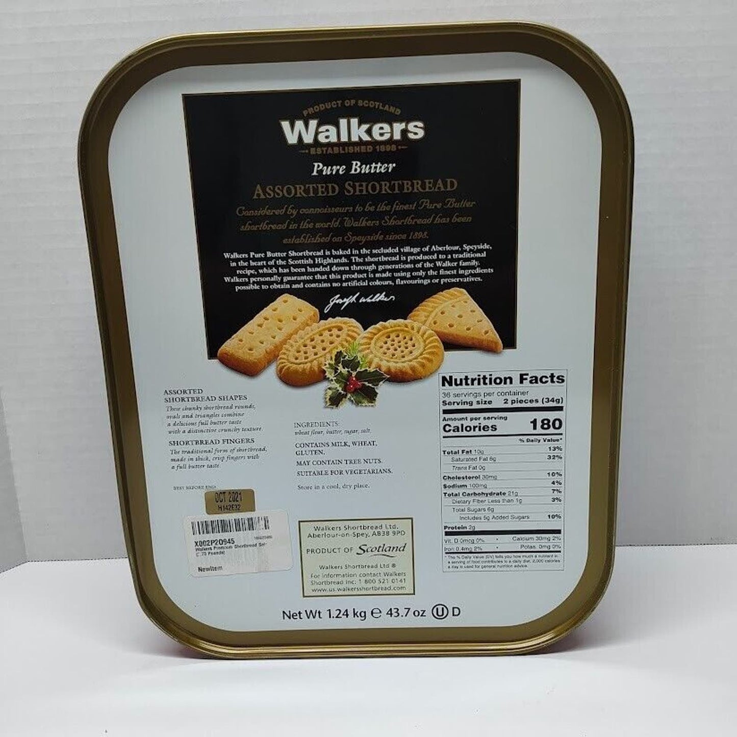 Kirkland Walkers Premium Shortbread Cookies Collectible Large Empty Tin Can