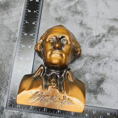 Vintage George Washington Banthrico Piggy Bank Copper Bust Paperweight Collector