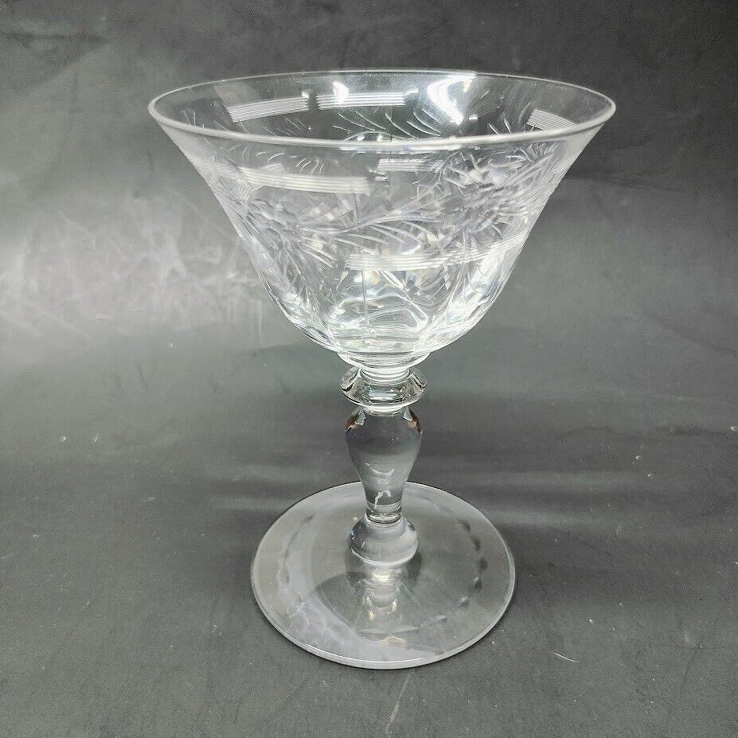 7 JULISKA 4.8in Tall Etched Dessert  Parfait Glass Made in Czech Republic