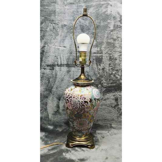 Golden Peony by Toyo Table Lamp Flowers 26.5 Inch Tall Works 100%