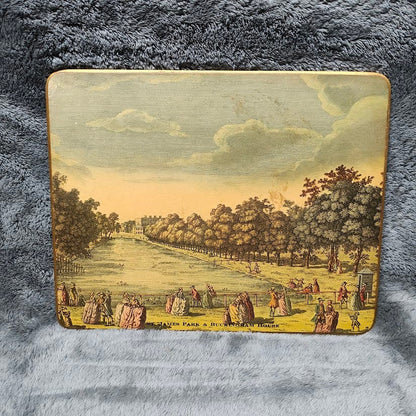 Vintage Hyde Park felt backed trivets/placemats, Set of 3, 9.5" x 7.5"