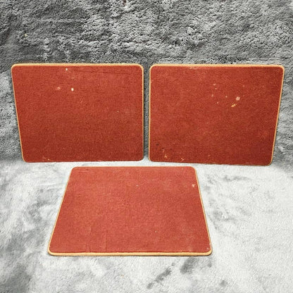 Vintage Hyde Park felt backed trivets/placemats, Set of 3, 9.5" x 7.5"