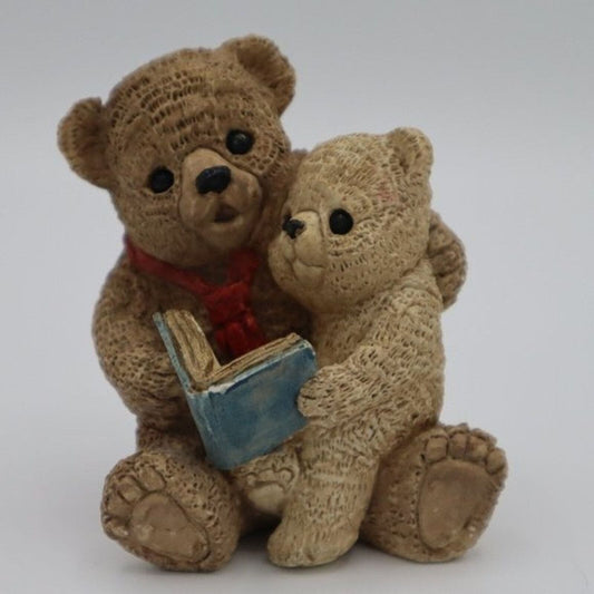 Vintage STONE CRITTERS Story Time Bears SC-344 Ceramic Figurine USA Made