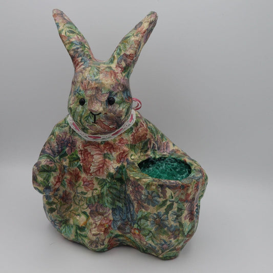 Paper Mache Rabbit With Ribbons, Small Compartment