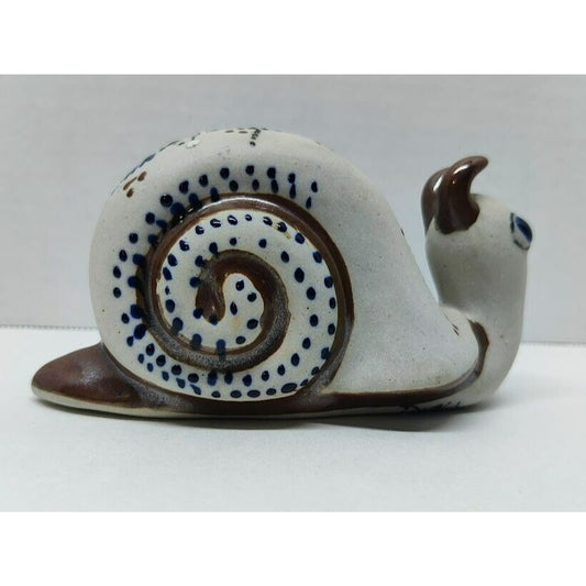 Tonala Snail Mexican Folk Art Pottery Hand Painted Mexican Style Vintage