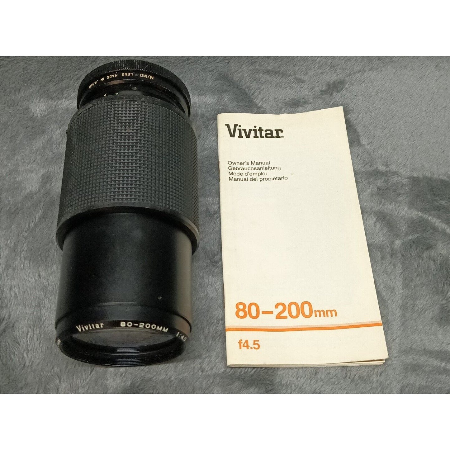 VIVITAR 80-200mm 1:4.5 MC ZOOM LENS -Minolta MD Camera Mount w/ Manual